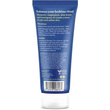 ASUTRA Melatonin Lotion with Magnesium, 100 mL - with Sweet Almond Oil, Shea Butter and Lemongrass Essential Oil Aromatherapy