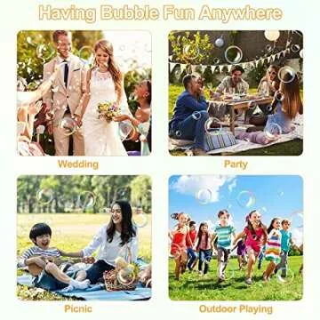 Bubble Machine Portable Durable Bubble Blower Machine with 4000+ Bubbles Per Minute Automatic Bubble Maker Battery Powered for Kids Outdoor and Indoor Birthday Wedding Parties Baby Bubble Toys