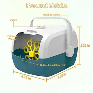 Bubble Machine Portable Durable Bubble Blower Machine with 4000+ Bubbles Per Minute Automatic Bubble Maker Battery Powered for Kids Outdoor and Indoor Birthday Wedding Parties Baby Bubble Toys