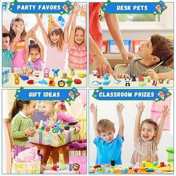 Greentime 32pcs Animal Erasers, Puzzle Toys Erasers Assembly Animals Erasers 3D Mini Erasers Classroom Supplies Desk Buddies Party Favors Games Prize