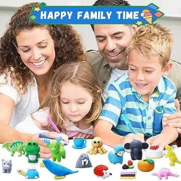 Greentime 32pcs Animal Erasers, Puzzle Toys Erasers Assembly Animals Erasers 3D Mini Erasers Classroom Supplies Desk Buddies Party Favors Games Prize