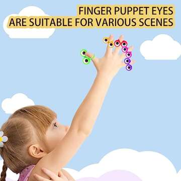 100 PCS Eye Finger Puppets Toys Set, Wiggly Eyeball Finger Puppet Eye On Rings for Kids, Party Favor...