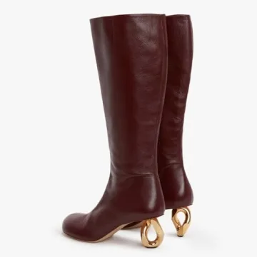 FSJ Women Stylish Chain Heel Knee High Boots
