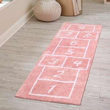 LIVEBOX Kids Non-Slip Hopscotch Rug for Playrooms