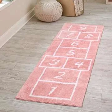 LIVEBOX Kids Non-Slip Hopscotch Rug for Playrooms
