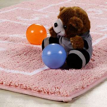 LIVEBOX Kids Non-Slip Hopscotch Rug for Playrooms