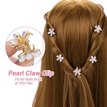 PAGOW Mini Pearl Claw Clips - Stylish Hair Accessories