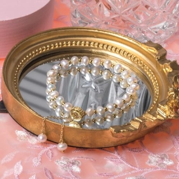 Cowlyn Pearl Bracelet Chain Link Baroque Culture Bossimi 14K Gold Filled Adjustable Fashion Valentine Charm Dainty Handmade Jewelry for Women Wife Mother