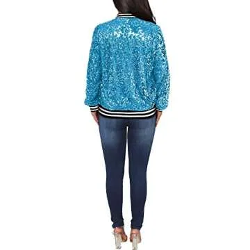 Elegant Sequin Open Front Women's Jacket for Celebrations