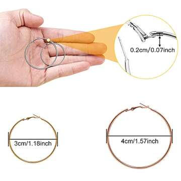 60pcs Earring Hoops for DIY Crafts & Jewelry Making