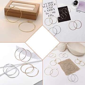 60pcs Earring Hoops for DIY Crafts & Jewelry Making