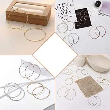 60pcs Earring Hoops for DIY Crafts & Jewelry Making