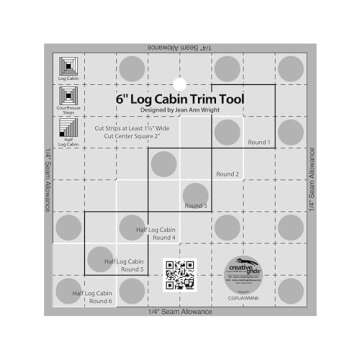 Creative Grids 6in Log Cabin Trim Tool Quilt Ruler - CGRJAWMN6