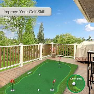 Chriiena Golf Putting Green - Durable Practice Mat for All Levels