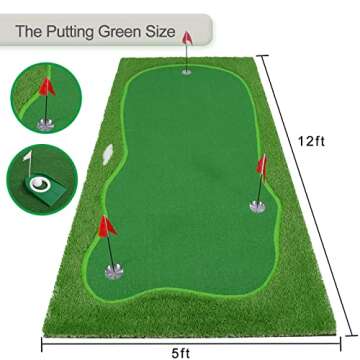 Chriiena Golf Putting Green - Durable Practice Mat for All Levels