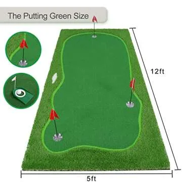 Chriiena Golf Putting Green - Durable Practice Mat for All Levels