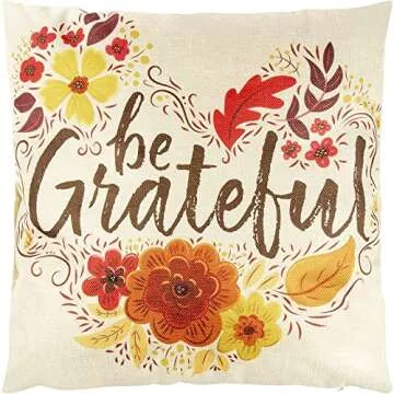 Juvale Set of 4 Thanksgiving Throw Pillow Covers with Seasonal Fall Quotes, 4 Autumn Designs (17 x 17 in)