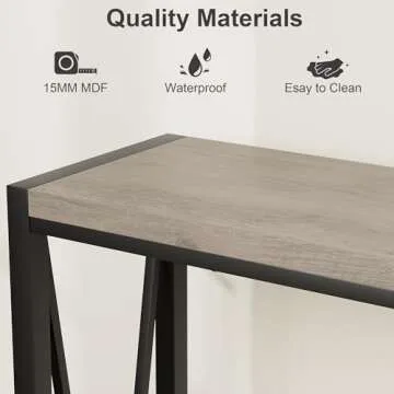 GarveeHome Console Table, 2-Tier Entryway Table with Storage, Narrow Sofa Table with V Design, 43" Industrial Console Table for Entryway, Living Room, Hallway, Foyer, Corridor, Office