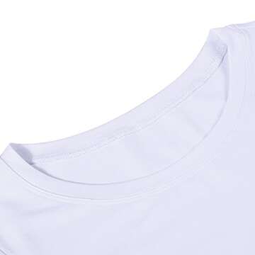 Artivaly Women Slim Fit Basic Round Neck Short Sleeve Y2K Cute Yoga Crop Top Workout Shirts White