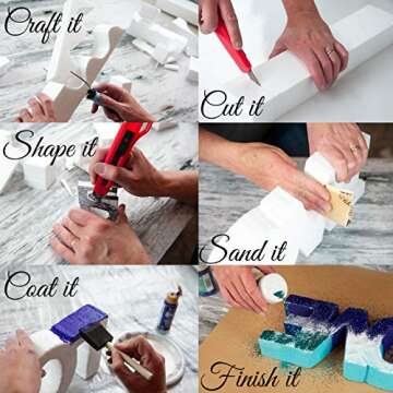 Silverlake Craft Foam Squares - American-Made Hard Foam - 12-Pack 6x6x1 EPS Boards for Crafting, Tea...