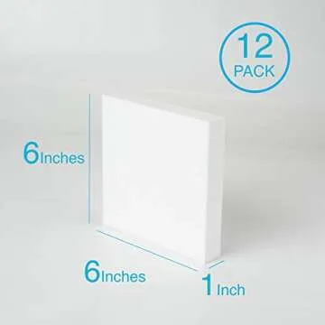 Silverlake Craft Foam Squares - American-Made Hard Foam - 12-Pack 6x6x1 EPS Boards for Crafting, Teaching & Small Business