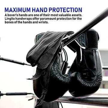Lingito Elastic Professional 180-inch Hand Wraps for Boxing, Kickboxing & MMA | Elastic Wrist Support for Muay Thai Training | Gym Essentials for Men & Women | 1 Pair
