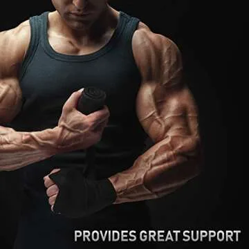 Lingito Elastic Professional 180-inch Hand Wraps for Boxing, Kickboxing & MMA | Elastic Wrist Support for Muay Thai Training | Gym Essentials for Men & Women | 1 Pair