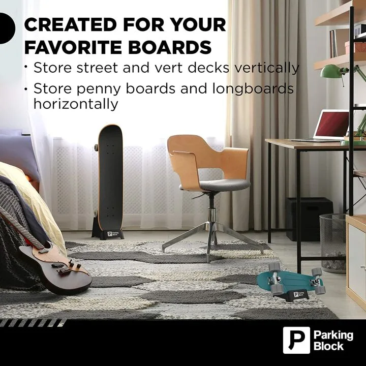 Freestanding Skateboard Stand - Portable Rack for Decks