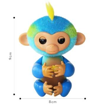 Fingerlings 2023 NEW Interactive Baby Monkey Reacts to Touch – 70+ Sounds & Reactions – Leo (Blue)
