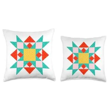 Quilt Block Barn Quilter Throw Pillow for Home Decor