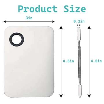 2 in 1 Makeup Mixing Palette Set with Spatula - Stainless Steel Foundation Accessories and Mixing Tools for Cosmetic, Nail Art, Lipstick