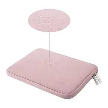MOSISO Laptop Sleeve Only Compatible with MacBook 12 inch A1534 with Retina Display 2017/2016/2015 Release, Neoprene Bag Cover with Small Case, Baby Pink