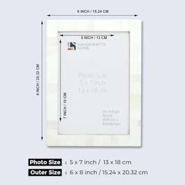 Handicrafts Home 5x7 Picture Frames - Vintage Style Wall Hanging & Desk Decor – Farmhouse Photo Fr...