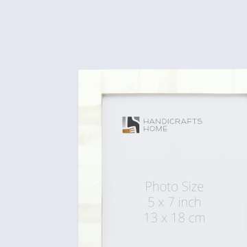 Handicrafts Home 5x7 Picture Frames - Vintage Style Wall Hanging & Desk Decor – Farmhouse Photo Frames Ideal for Living Room Office & Home Decor Picture Frame for Family Pictures & Wall Decor, White