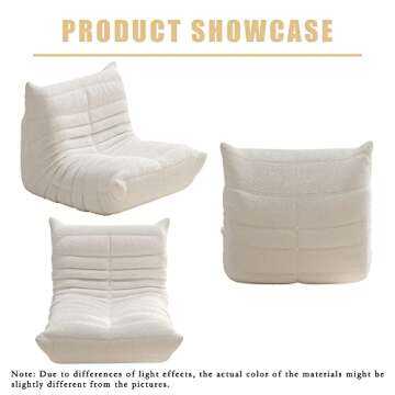 JACH 24" Kid Sofa Toddler Couch, Accent Baby Kid Chair for Toddlers, Teddy Velvet Recliner Floor Sofas for Living Room Bedroom, Beige