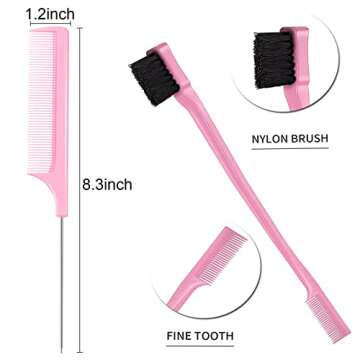 Iraatraa Wig Band and Lace Melting Band Set - Elastic Edge Wrap Bands to Keep Lace Front Wigs in Place and Lay Edges (5 Piece Set, Black Pink)