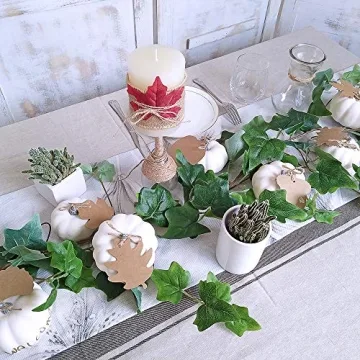 Harvest White Artificial Pumpkins Set for Fall Decor