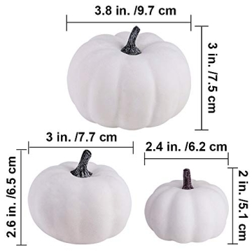 Harvest White Artificial Pumpkins Set for Fall Decor