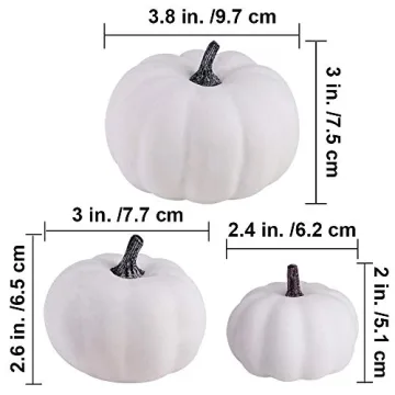 Harvest White Artificial Pumpkins Set for Fall Decor