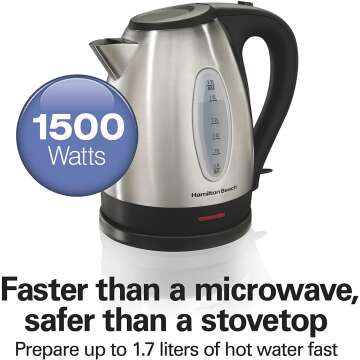 Hamilton Beach 1.7L Electric Tea Kettle - Stainless Steel