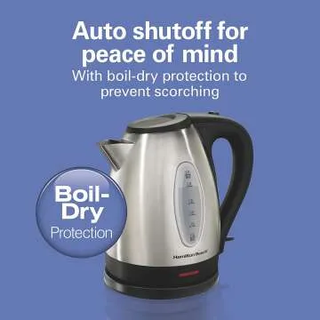 Hamilton Beach 1.7L Electric Tea Kettle - Stainless Steel