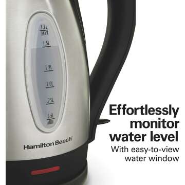 Hamilton Beach 1.7L Electric Tea Kettle - Stainless Steel