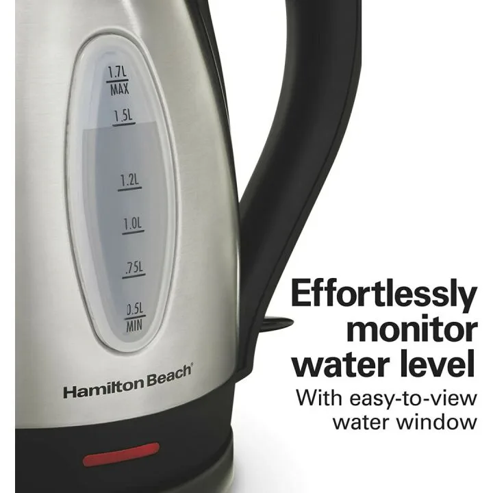Hamilton Beach 1.7L Electric Tea Kettle - Stainless Steel