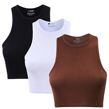 X-SNOW FALCON Women's Ribbed Crop Tank Top Trio