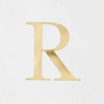 Gold Foil Initial R Monogram Napkins for Events