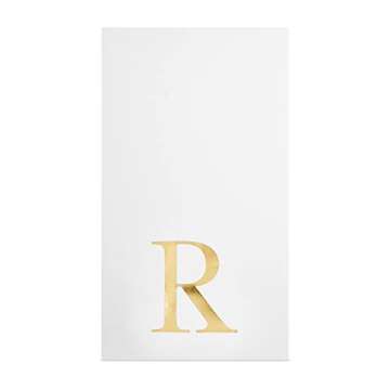 Gold Foil Initial R Monogram Napkins for Events