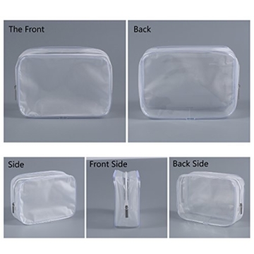 5 Pack Clear Plastic Zippered Toiletry Bag for Travel