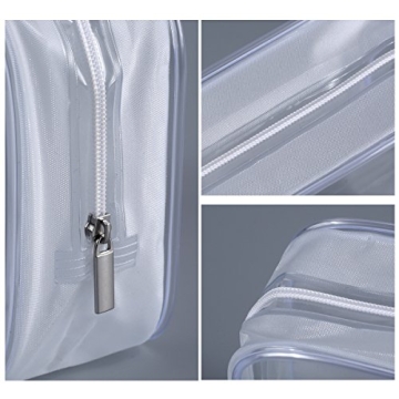 5 Pack Clear Plastic Zippered Toiletry Bag for Travel