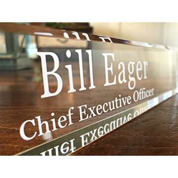Personalized Desk Office Acrylic Name Plate - Choose 8" or 10" (10" Length)