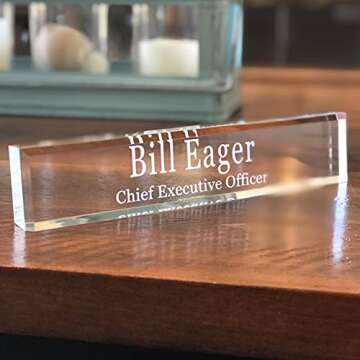 Personalized Desk Office Acrylic Name Plate - Choose 8" or 10" (10" Length)